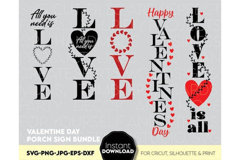Valentines Day Sign Bundle SVG, Valentines Welcome Sign SVG, Front Door Valentines Day Sign SVG SVG March Design Studio 