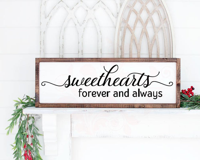Valentines Day sign decor, Wedding SVG, Sweethearts forever and always, Above bed wood sign cut file, svg cut file, Love SVG cut file, Entryway SVG cut file, cricut cut file, New Home Gift, DXF PNG SVG SVG Farmstone Studio Designs 
