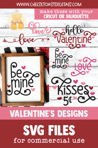 Valentine's Day Sign SVG Bundle | Love Designs for Signs SVG Cheese Toast Digitals 