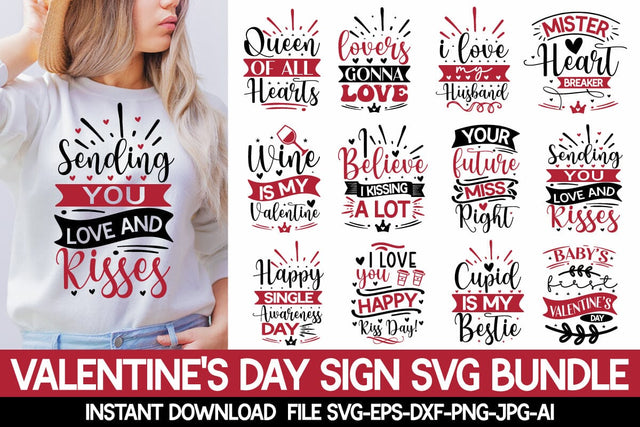 Valentine's Day Sign SVG Bundle SVG designmaster24 