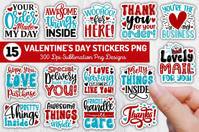 Valentine's Day Small Business Stickers Bundle Sublimation Regulrcrative 