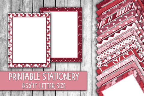 Valentine's Day Stationery - Cute Valentine Digital Paper Sublimation Old Market 