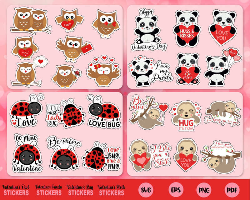 Valentine's Day Sticker Mega Bundle, Stickers Bundle, Valentines Stickers SVG SvgMonkeys 