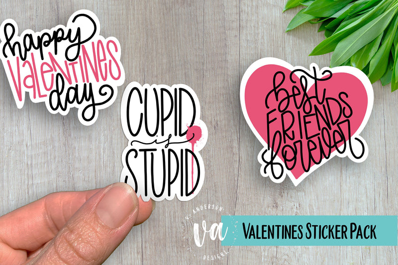 Valentines Day Sticker Pack PNGs SVG V. Anderson Designs 