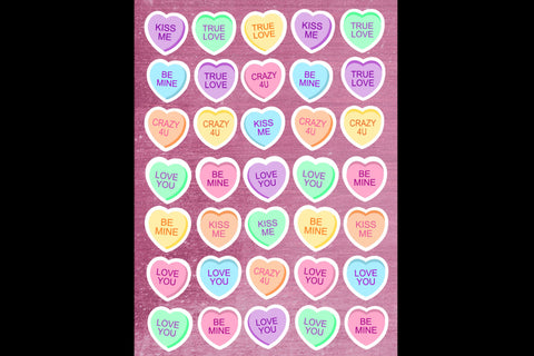 Valentine Heart stamps, Conversation #1, 6 designs, Digital STL