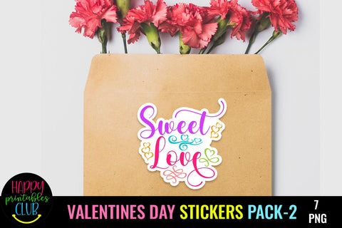 Valentine's Day Stickers 2- Printable Valentines Day Sticker - So Fontsy