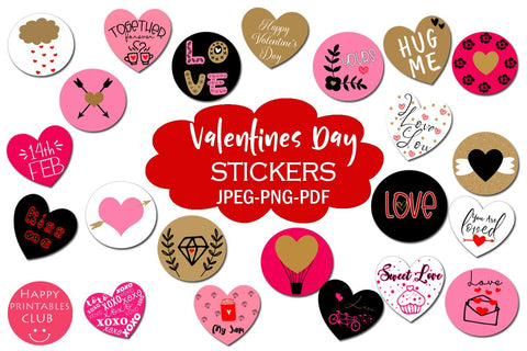 Valentines Day Stickers- Cute Stickers Valentines Day SVG Happy Printables Club 