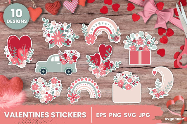 Valentine's Day Stickers | Printable | Digital planner SVG SvgOcean 