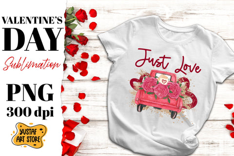 Valentine's Day sublimation Bundle. 6 Valentine's truck PNG Sublimation Yustaf Art Store 