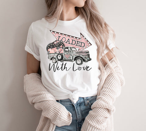 Valentine’s Day Sublimation Design-Loaded with Love-Truck Sublimation Good Life Graphics By Jessica 