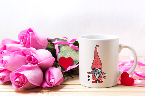 Valentines Day SVG, 3D Layered Gnome SVG with Hearts, 6 Layers. 3D Paper Elinorka 