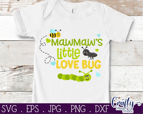 Valentine's Day SVG - Bee Svg - Grandma Svg - MawMaw's Little Love Bug SVG Crafty Mama Studios 