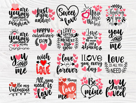 Valentines Day SVG Bundle, Kids Valentines Svg, Cricut Files, Sublimation Designs, Valentine Quotes, Svg Cut Files, Heart Svg, Love Svg SVG TonisArtStudio 