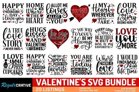 Valentine's Day Svg Bundle SVG Regulrcrative 