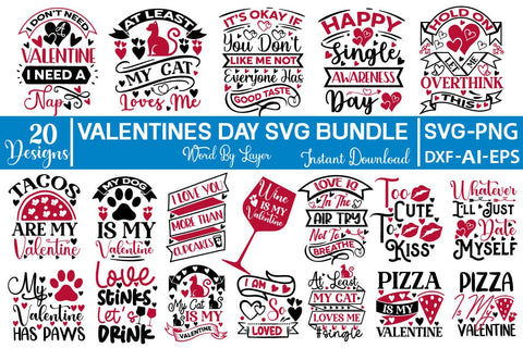Valentines Day SVG Bundle SVG SVGs,Quotes and Sayings,Food & Drink,On Sale, Print & Cut SVG DesignPlante 503 