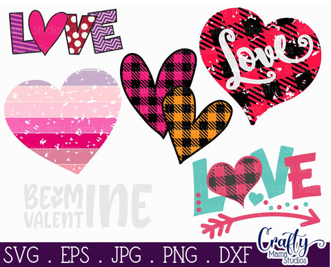 Valentine's Day Svg Bundle - Valentine Shirt Svg SVG Crafty Mama Studios 