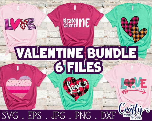 Valentine's Day Svg Bundle - Valentine Shirt Svg SVG Crafty Mama Studios 