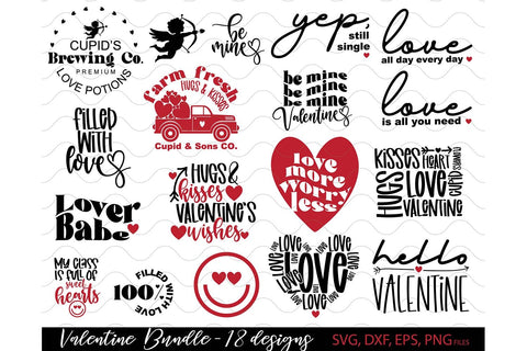 Valentines Day SVG Bundle, Valentine SVG, Love SVG, Heart SVG, Valentine Shirt SVG PNG SVG March Design Studio 