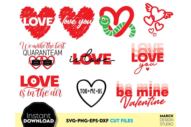 Valentines Day SVG Bundle, Valentines Day Hearts SVG, Be Mine Valentine SVG SVG March Design Studio 