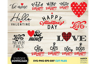 Valentines Day SVG Bundle, Valentines Day Hearts SVG, Happy Valentines Day SVG SVG March Design Studio 