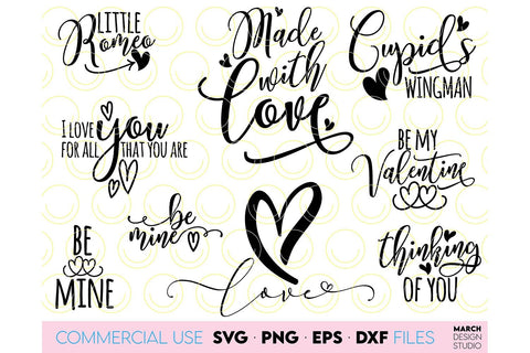 Valentines Day SVG Bundle, Valentines Day Hearts SVG, Happy Valentines Day SVG SVG March Design Studio 