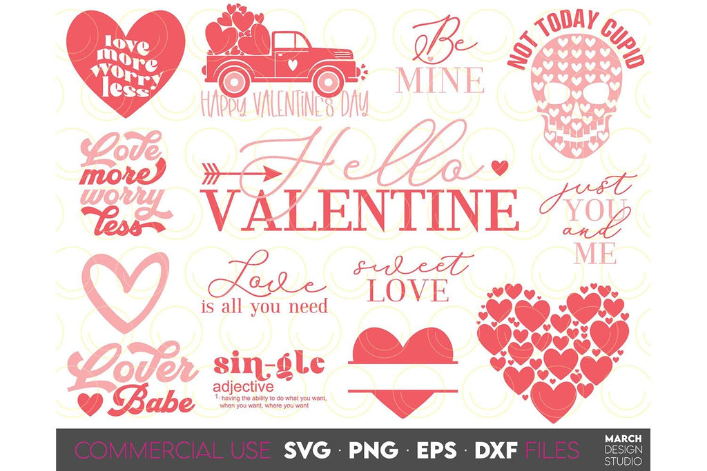 Valentines Day SVG Bundle, Valentines Day Hearts SVG, Be Mine Valentine ...