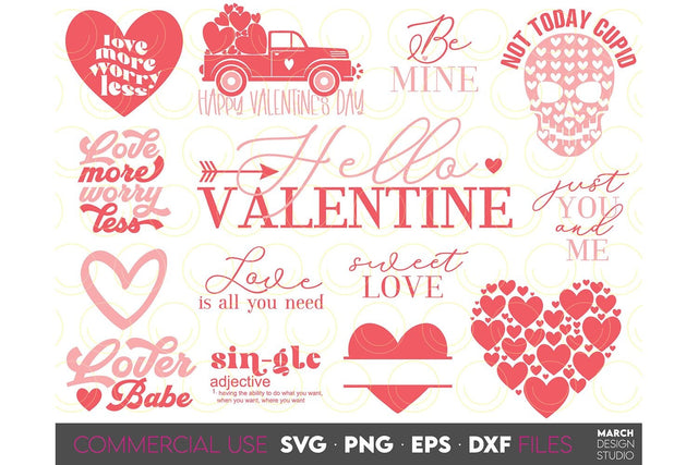 Valentines Day SVG Bundle, Valentines Day Hearts SVG, Mine Valentine SVG SVG March Design Studio 