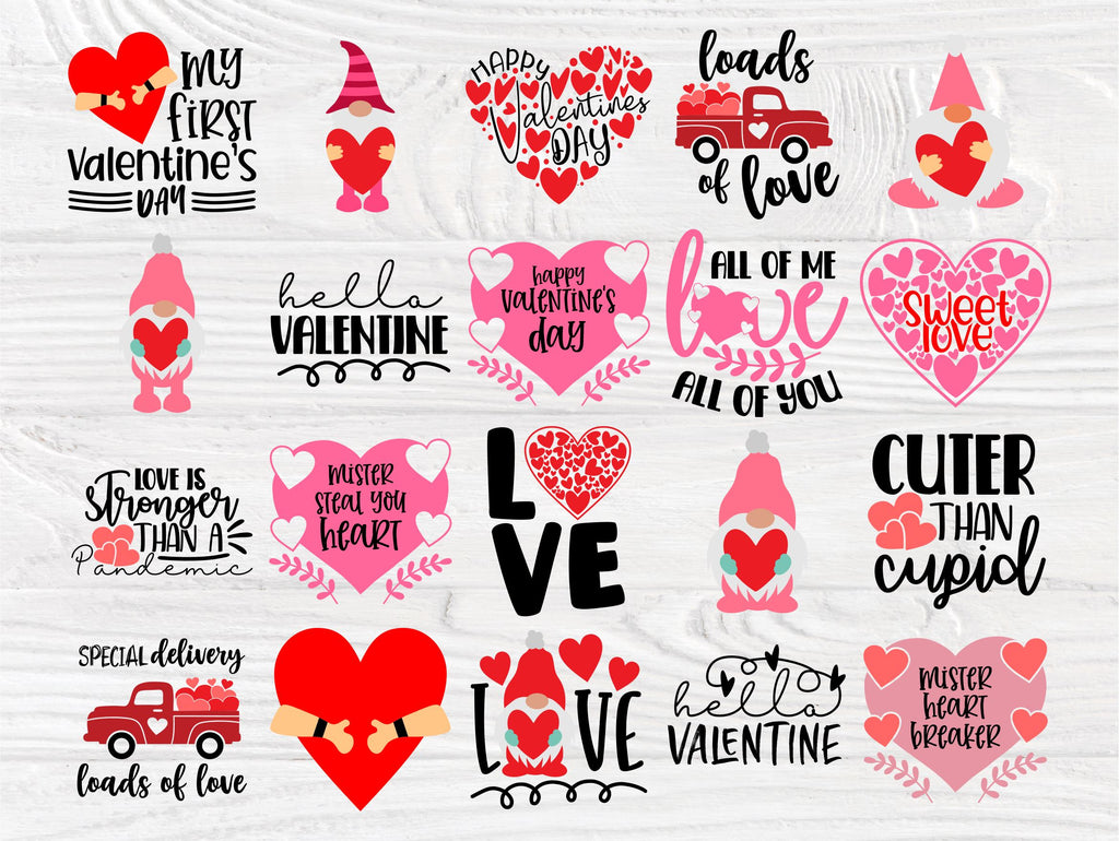 Valentines Day SVG Bundle, Valentines Gnomes Svg, Cricut Files ...