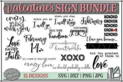 Valentine's Day SVG Bundle, Valentine's Sign SVG Cut File SVG TB Designs 