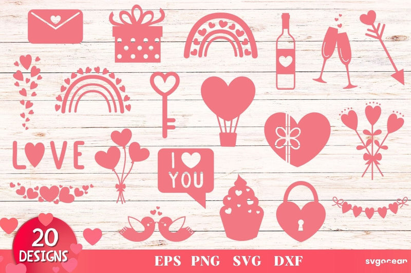 Valentine’s Day Svg Bundle | Valentines | Silhouettes Cut Files SVG SvgOcean 