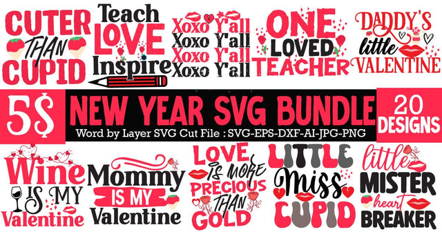 Valentine's Day SVG Bundle , Valentines SVG Bundle,Love SVG Bundle, Heart Clipart BUndle , Love SVG Bundle Quotes SVG BlackCatsMedia 