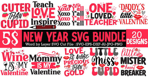 Valentine's Day SVG Bundle , Valentines SVG Bundle,Love SVG Bundle, Heart Clipart BUndle , Love SVG Bundle Quotes SVG BlackCatsMedia 