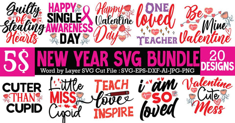 Valentine's Day SVG Bundle , Valentines SVG Bundle,Love SVG Bundle, Heart Clipart BUndle , Love SVG Bundle Quotes SVG BlackCatsMedia 