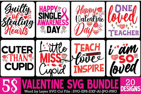 Valentine's Day SVG Bundle , Valentines SVG Bundle,Love SVG Bundle, Heart Clipart BUndle , Love SVG Bundle Quotes SVG BlackCatsMedia 