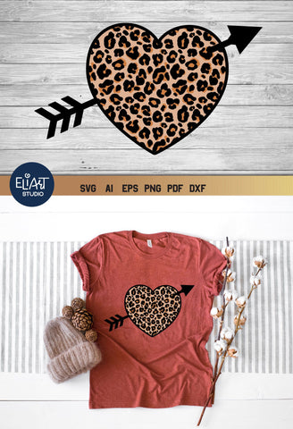 Valentines Day SVG Cheetah Print, Leopard Heart SVG - 4 layers. SVG Elinorka 