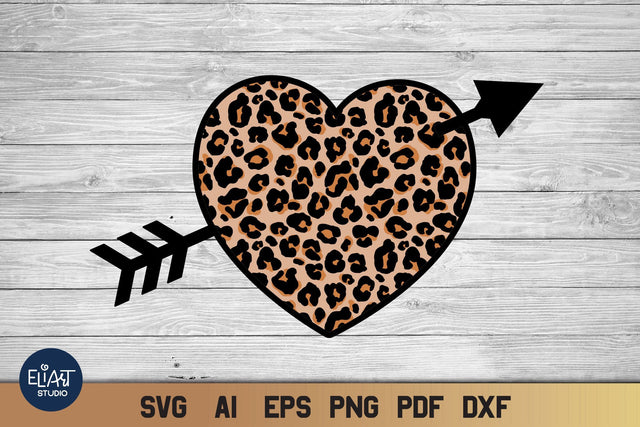 Valentines Day SVG Cheetah Print, Leopard Heart SVG - 4 layers. SVG Elinorka 