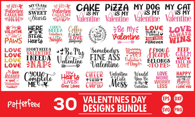 Valentine's Day SVG Designs Bundle & T Shirts Designs SVG PatternFeed8 