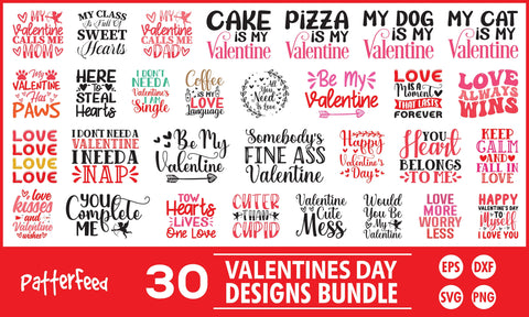 Valentine's Day SVG Designs Bundle & T Shirts Designs SVG PatternFeed8 