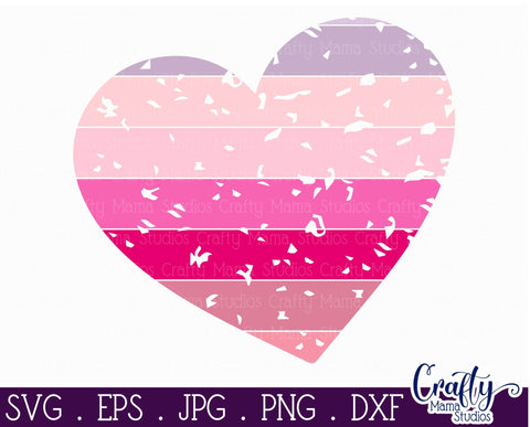 Valentine's Day SVG - Distressed Heart - Hombre Hears Svg SVG Crafty Mama Studios 
