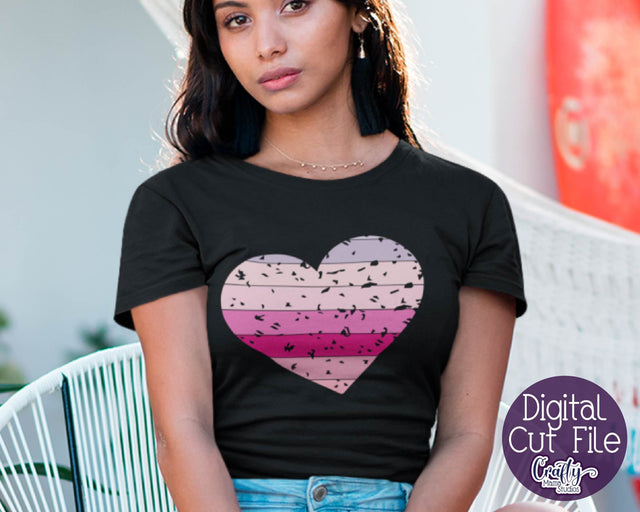 Valentine's Day SVG - Distressed Heart - Hombre Hears Svg SVG Crafty Mama Studios 