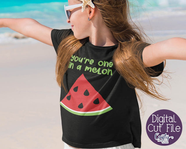Valentine's Day Svg - Food Pun Svg - You're One In A Melon Svg SVG Crafty Mama Studios 