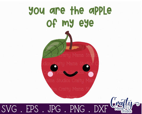 Valentine's Day Svg - Food Pun - You're The Apple Of My Eye SVG Crafty Mama Studios 