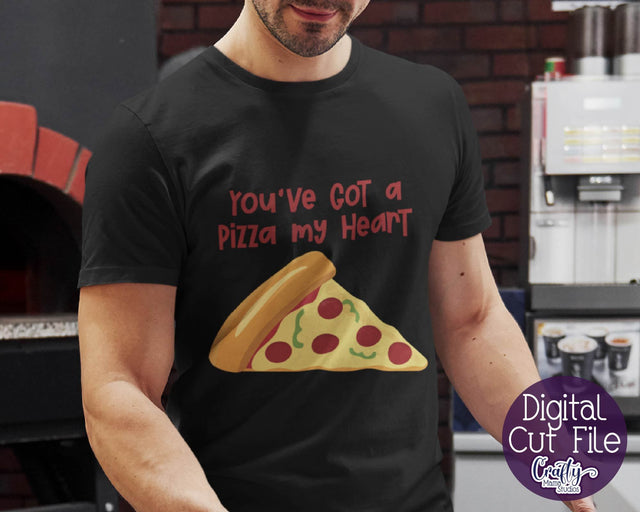 Valentine's Day Svg - Food Pun - You've Got A Pizza My Heart SVG Crafty Mama Studios 