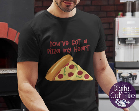 Valentine's Day Svg - Food Pun - You've Got A Pizza My Heart SVG Crafty Mama Studios 