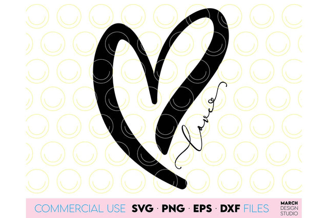 Valentines Day SVG, Hand Drawn Heart SVG, Valentines SVG, Happy Valentines Day SVG, Love SVG SVG March Design Studio 