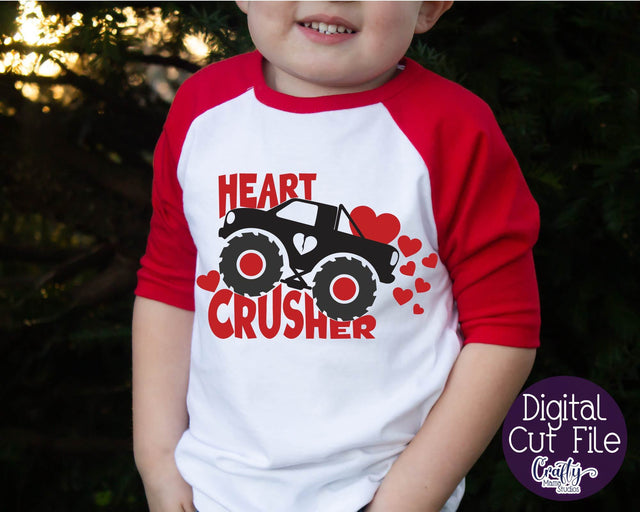 Valentine's Day SVG - Heart Crusher Svg - Monster Truck Svg SVG Crafty Mama Studios 