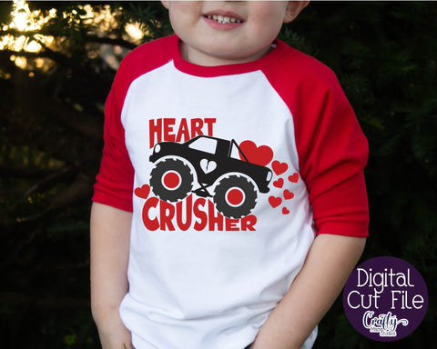 Valentine's Day SVG - Heart Crusher Svg - Monster Truck Svg SVG Crafty Mama Studios 
