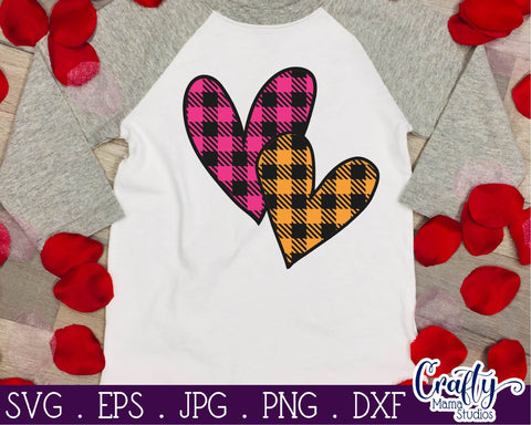 Valentine's Day SVG - Heart, Patterned Hearts - Buffalo Plaid SVG Crafty Mama Studios 