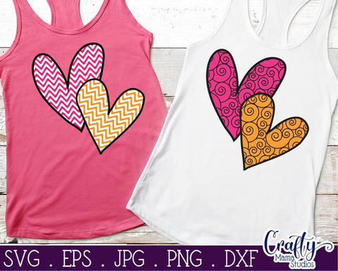 Valentine's Day SVG - Heart, Patterned Hearts - Buffalo Plaid SVG Crafty Mama Studios 