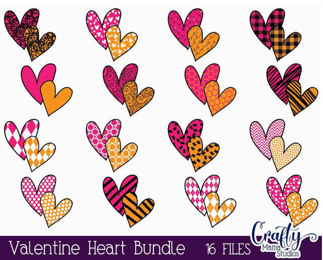 Valentine's Day SVG - Heart, Patterned Hearts - Buffalo Plaid SVG Crafty Mama Studios 